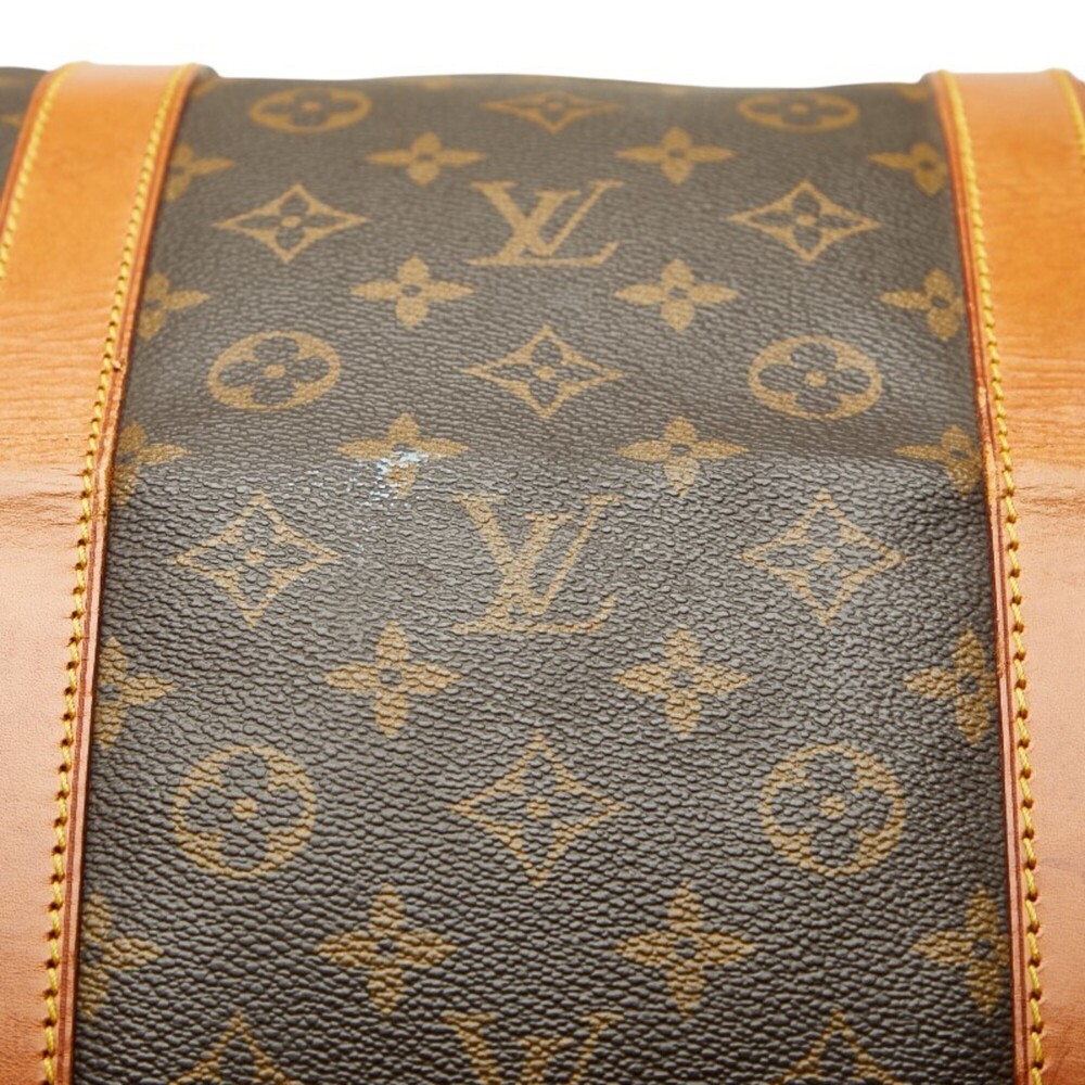 LOUIS VUITTON Authentic Brown Monogram Leather Keepall 60 Boston Bag - Picture 9 of 15
